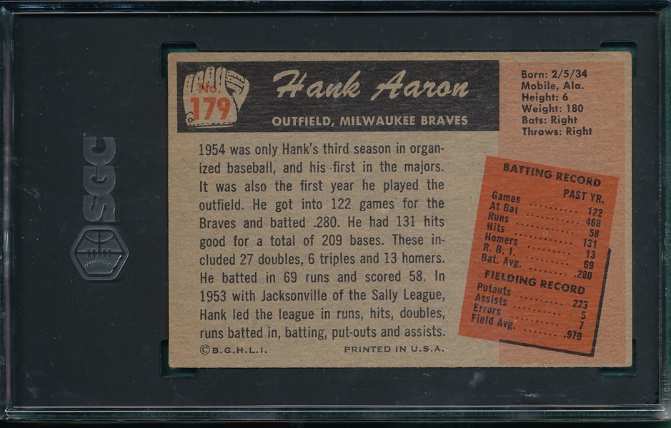 1955 Bowman #179 Hank Aaron SGC 5