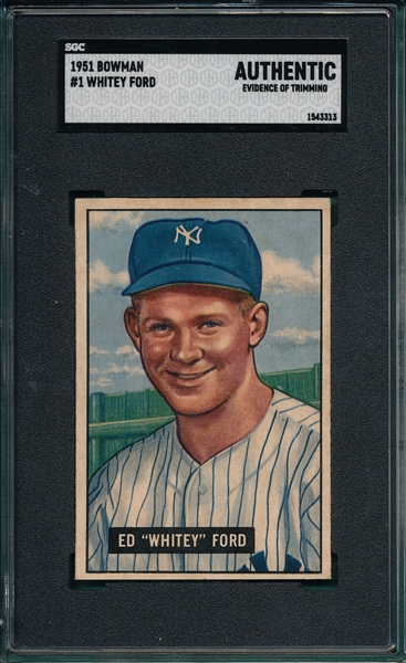 1951 Bowman #1 Whitey Ford SGC Authentic *Rookie*