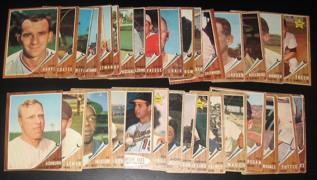 1962 Topps Lot of (45) W/ Musial, Koufax  & Clemente