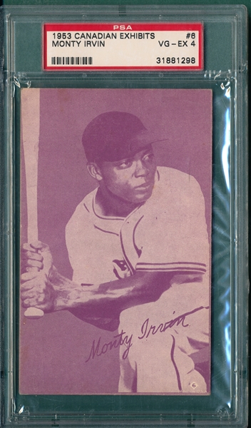 1953 Canadian Exhibits #6 Monte Irvin PSA 4 *Red Tint*