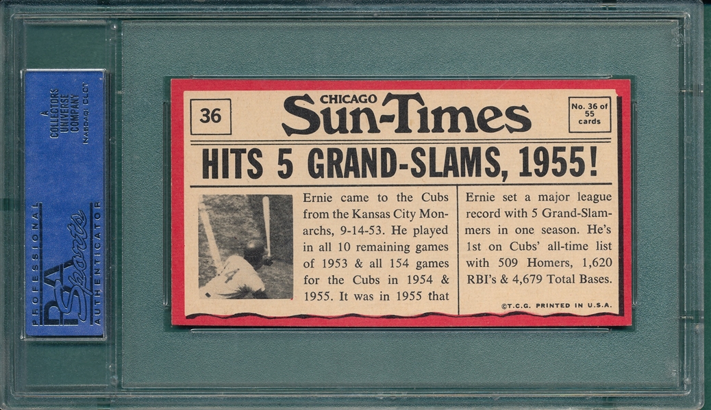 1971 Topps Greatest Moments #36 Ernie Banks PSA 7