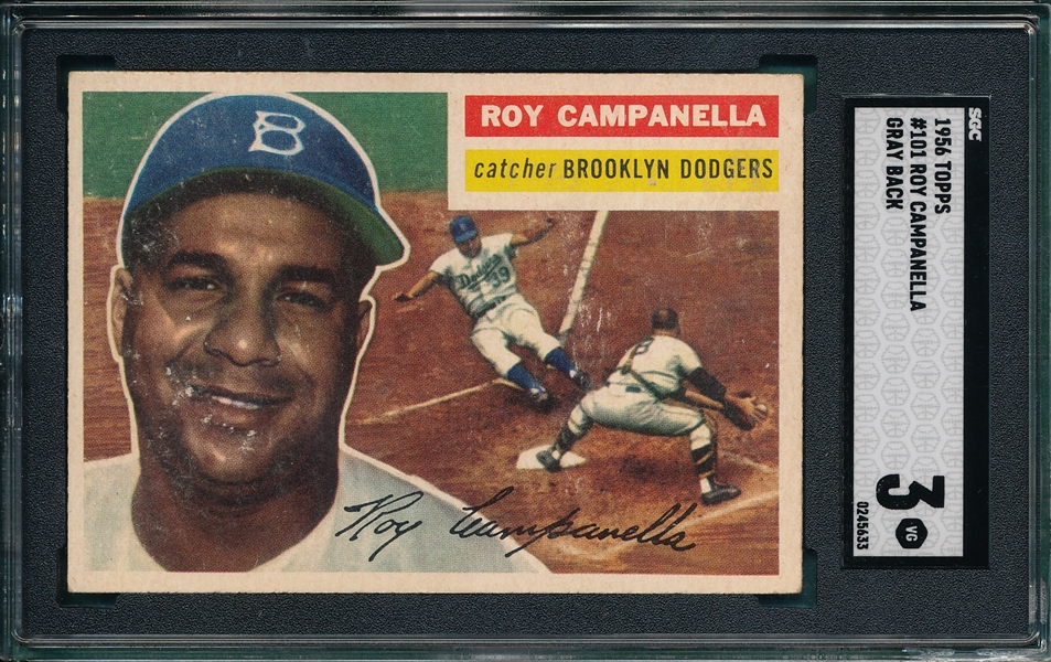 1956 Topps #101 Roy Campanella SGC 3 *Gray*