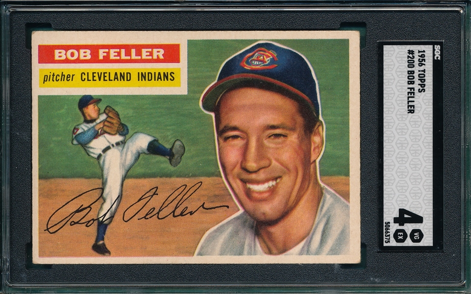 1956 Topps #200 Bob Feller SGC 4