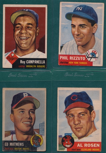 1953 Topps Lot of (4) W/ Campanella