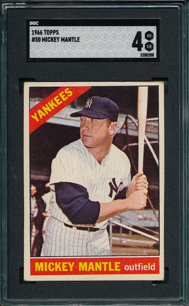 1966 Topps #50 Mickey Mantle SGC 4