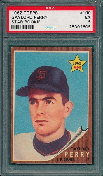 1962 Topps #199 Gaylord Perry PSA 5 *Rookie*