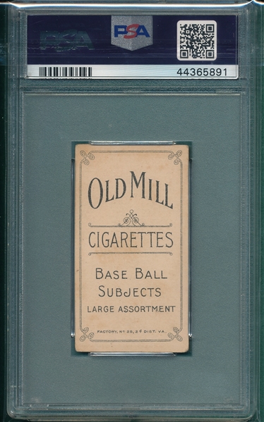 1909-1911 T206 Fiene, Portrait Old Mill Cigarettes PSA 3.5
