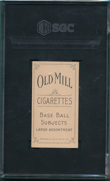 1909-1911 T206 Lake, Ball, Old Mill Cigarettes SGC 6