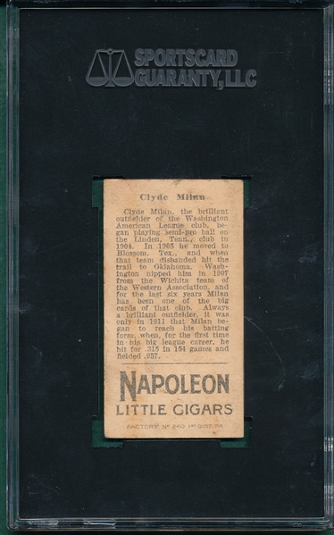 1912 T207 Milan Napoleon Little Cigars SGC 60