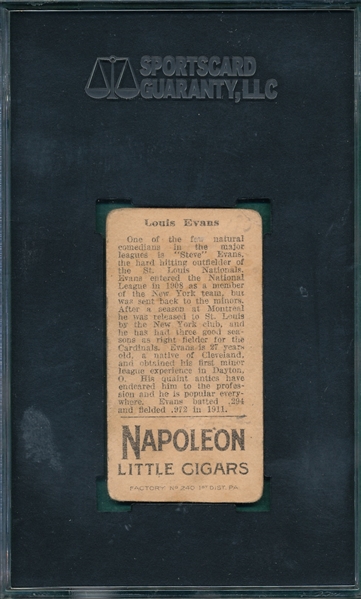 1912 T207 Evans Napoleon Little Cigars SGC 10