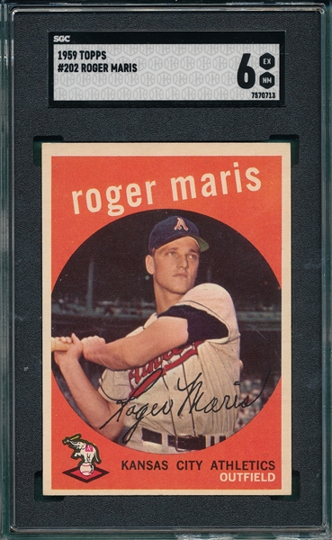 1959 Topps #202 Roger Maris SGC 6