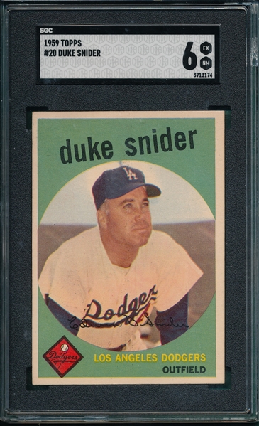 1959 Topps #20 Duke Snider SGC 6