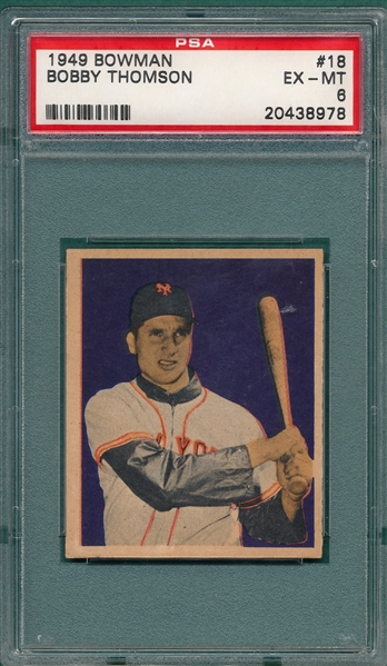 1949 Bowman #18 Bobby Thomson PSA 6
