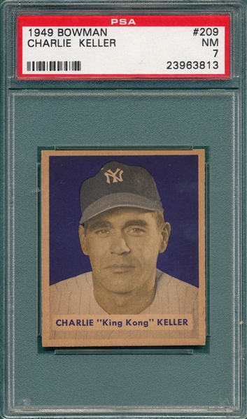1949 Bowman #209 Charlie Keller PSA 7 *Hi #*
