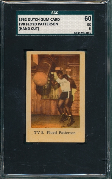 1962 Dutch Gum Card Floyd Patterson, SGC 60