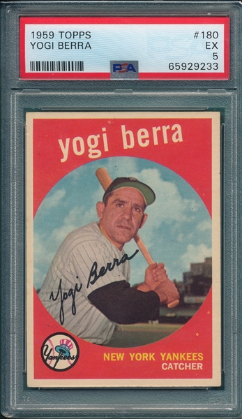 1959 Topps #180 Yogi Berra PSA 5