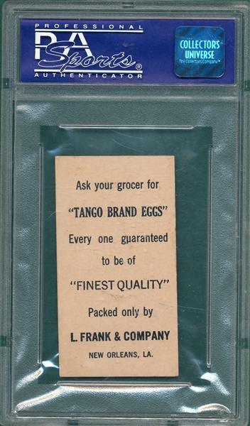 1916 Tango Eggs Bob Bescher PSA 5