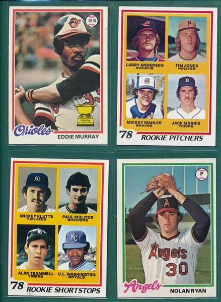 1978 Topps Complete Set (726) W/ Morris, Trammel, Molitor & Murray, Rookies *Hi Grade*