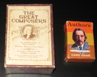 1912 Great Composers & 1950 Authors, Lot of (2) Card Games