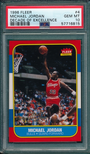 1996 Fleer Decade of Excellence #4 Michael Jordan PSA 10 *Gem Mint*