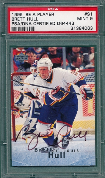 1995 Be A Player Brett Hull PSA 9 *Signed*