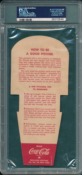 1952 Coca-Cola Ed Lopat Playing Tips PSA 4