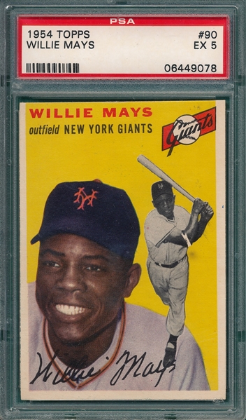 1954 Topps #90 Willie Mays PSA  5 