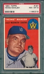 1954 Topps #187 Heinie Manush PSA 8