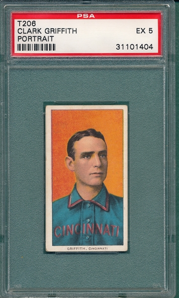 1909-1911 T206 Griffith, Portrait, Sweet Caporal Cigarettes PSA 5