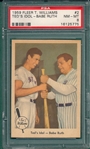 1959 Fleer Ted Williams #2 Teds Idol W/ Babe Ruth, PSA 8