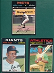 1971 Topps Mays, Jackson & Ryan, Lot of (3)