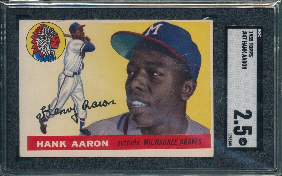 1955 Topps #47 Hank Aaron SGC 2.5