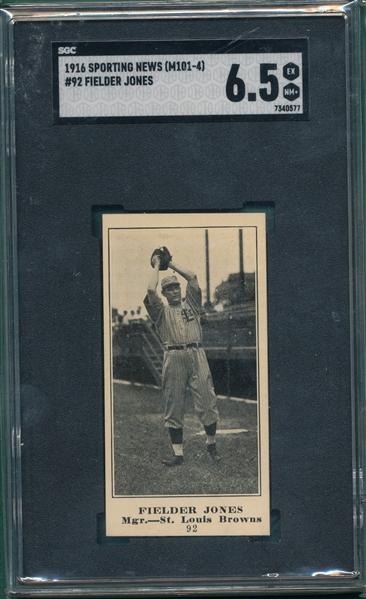 1916 M101-4 #92 Fielder Jones Sporting News SGC 6.5