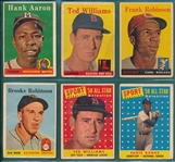 1958 Topps Lot of (15) W/ Ted Williams & Aaron