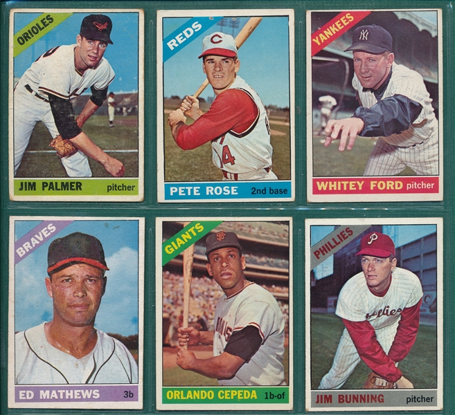 1966 Topps Lot of (8) W/ #126 Palmer, Rookie