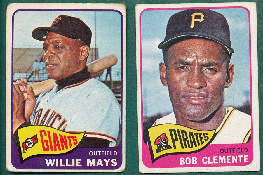 1965 Topps Lot of (11) W/ Clemente & Mays