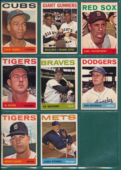 1964 Topps Lot of (8) W/ Banks