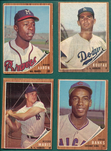 1962 Topps Lot of (14) W/ Koufax and Aaron