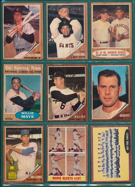 1962 Topps Lot of (14) W/ Koufax and Aaron