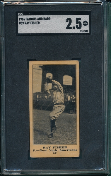 1916 Famous & Barr #89 Ray Fisher SGC 2.5