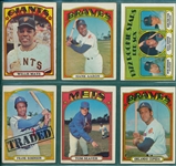 1972 Topps Lot of (9) W/ Fisk, Rookie & Mays