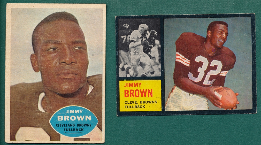 1960/62 Topps Football Lot of (2) Jim Brown