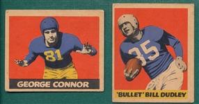 1949 Leaf Football #22 Dudley & #40 Connor, Lot of (2) Rookies