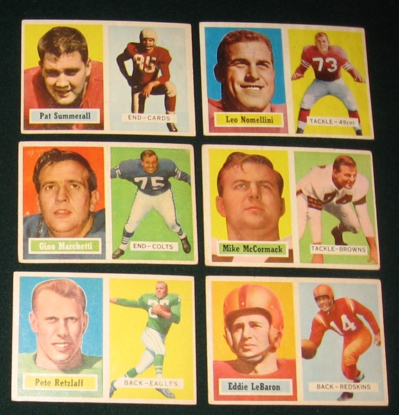 1957 Topps Football Partial Set of (111) W/ Lane, Rookie