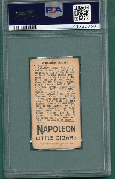1912 T207 Smith, Wallace, Napoleon Little Cigars PSA 2