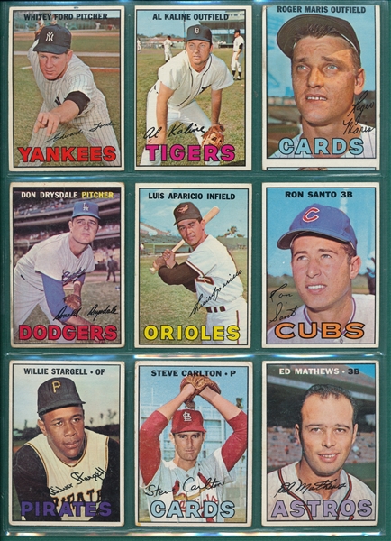 1967 Topps Baseball Complete Set (609) W/ Carew & Seaver, Rookies, PSA