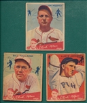 1934 Goudey #82, #83 & #86, Lot of (3) *Hi #s*