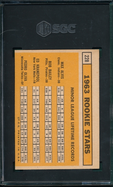1963 Topps #228 Oliva SGC 6 *Rookie*