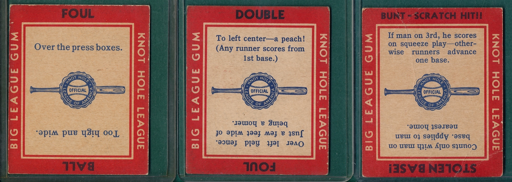 1935 Goudey Knot Hole Lot of (3)