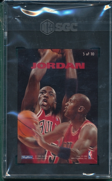 1994-95 Skybox Emotion #3 Michael Jordan, N-Tense, SGC 9